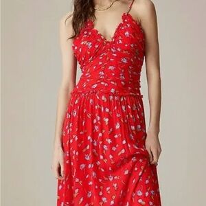 J. Crew Collection Red Floral Dress